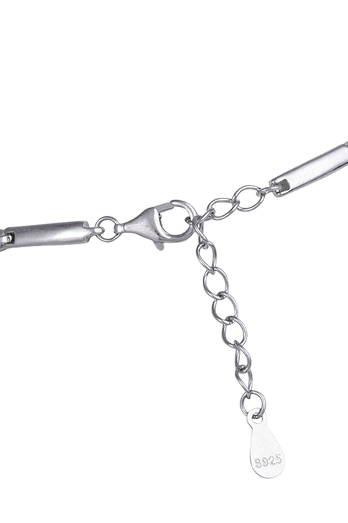 White Finish Zircon Bracelet In Sterling Silver