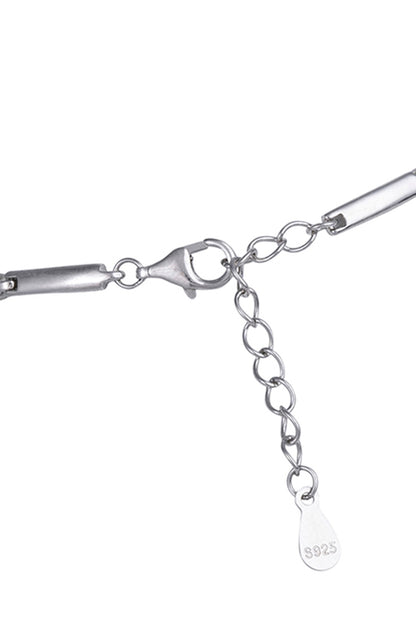White Finish Zircon Bracelet In Sterling Silver