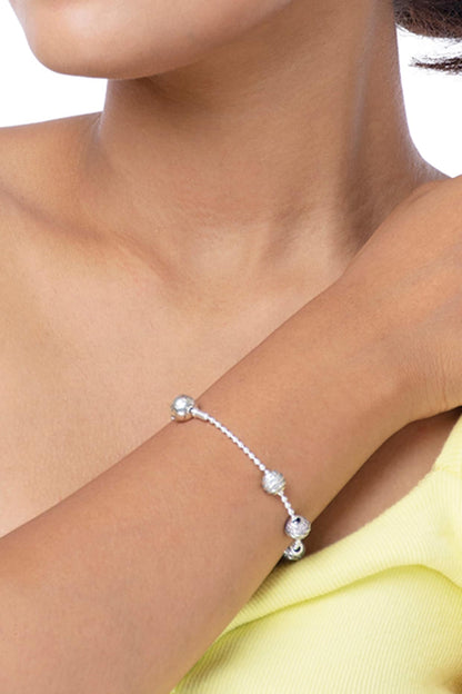 White Finish CZ Bracelet In Sterling Silver