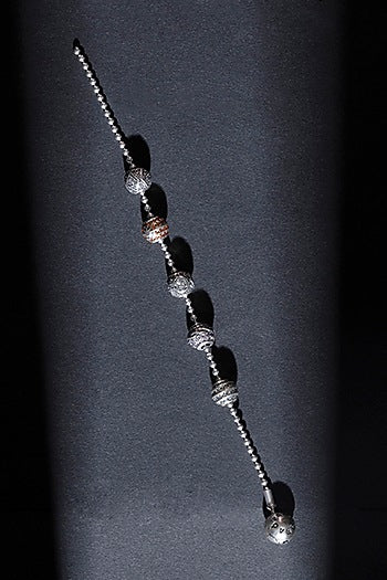 White Finish CZ Bracelet In Sterling Silver