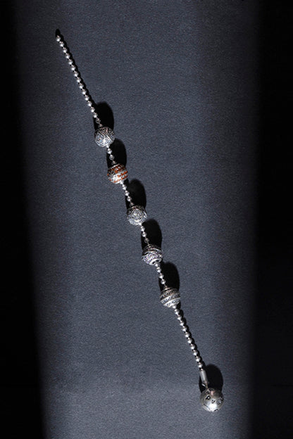 White Finish CZ Bracelet In Sterling Silver
