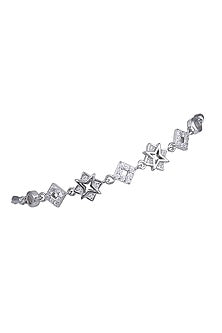 White Finish Zircon Bracelet In Sterling Silver