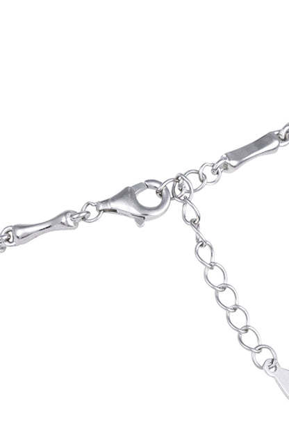 White Finish Zircon Bracelet In Sterling Silver