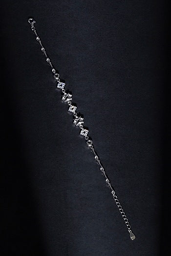 White Finish Zircon Bracelet In Sterling Silver