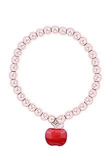Rose Gold Finish Zircon Bracelet In Sterling Silver