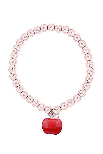 Rose Gold Finish Zircon Bracelet In Sterling Silver