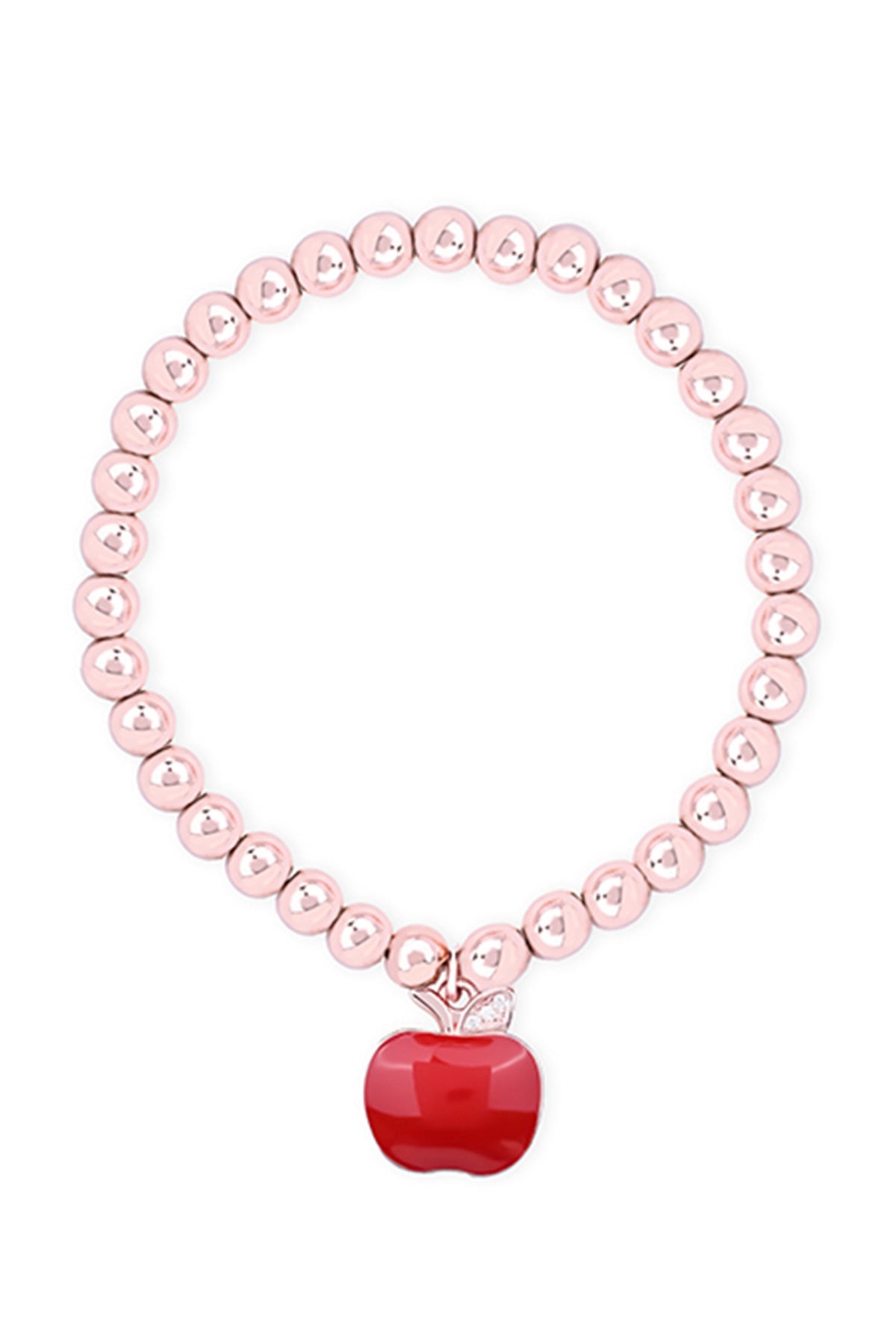 Rose Gold Finish Zircon Bracelet In Sterling Silver