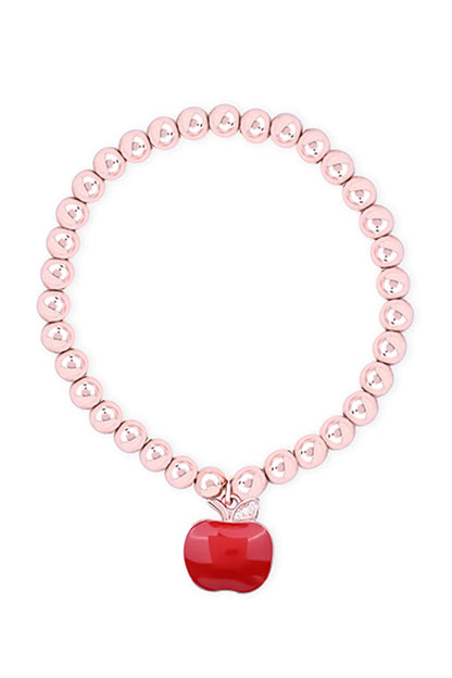 Rose Gold Finish Zircon Bracelet In Sterling Silver