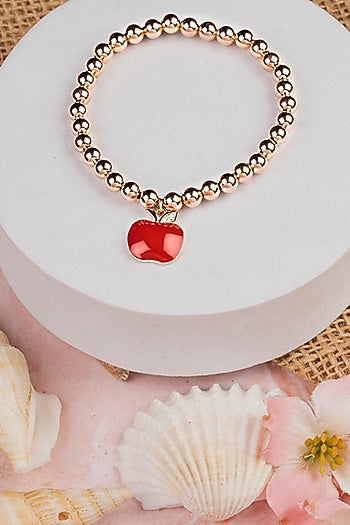 Rose Gold Finish Zircon Bracelet In Sterling Silver