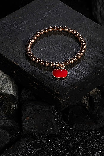 Rose Gold Finish Zircon Bracelet In Sterling Silver