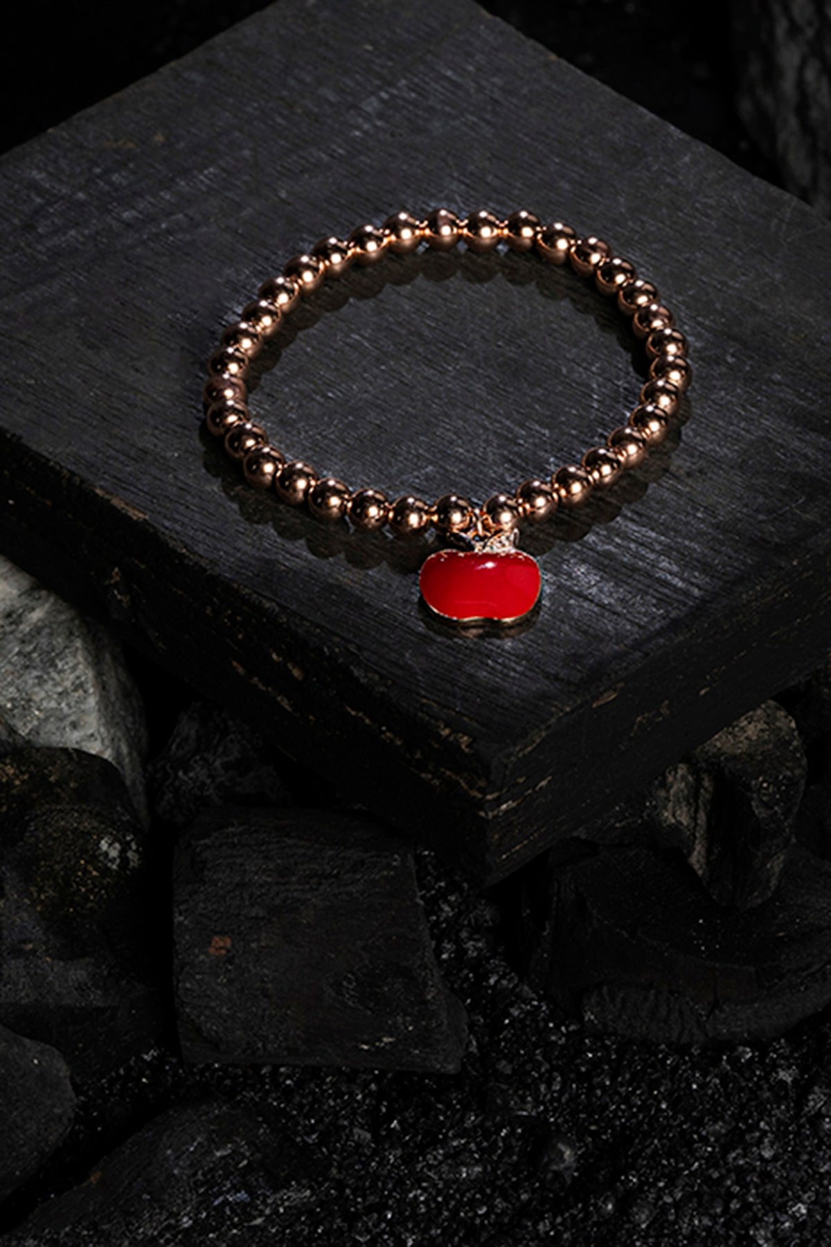 Rose Gold Finish Zircon Bracelet In Sterling Silver
