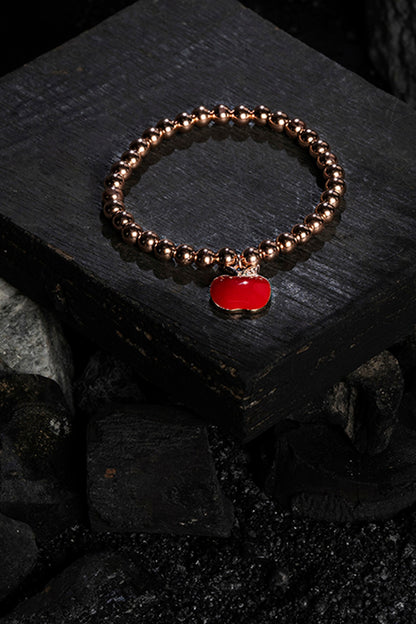 Rose Gold Finish Zircon Bracelet In Sterling Silver