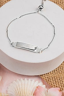 White Gold Finish Zircon Bracelet In Sterling Silver