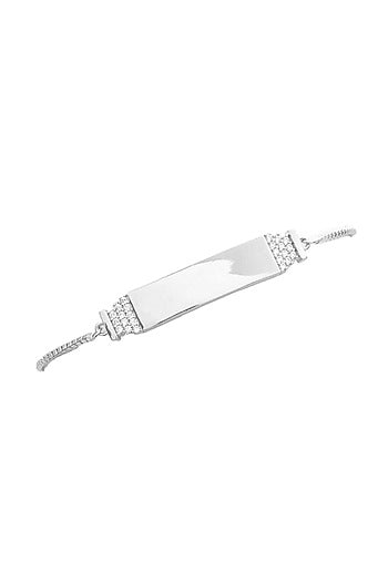 White Gold Finish Zircon Bracelet In Sterling Silver