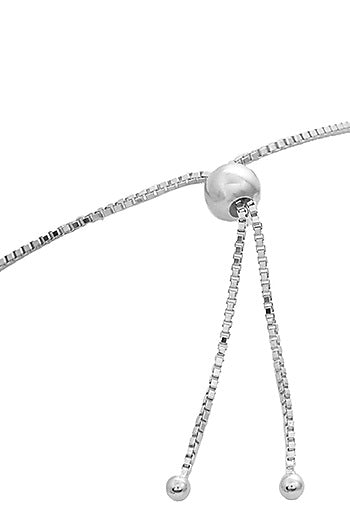 White Gold Finish Zircon Bracelet In Sterling Silver