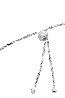 White Gold Finish Zircon Bracelet In Sterling Silver