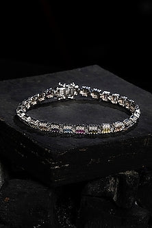 White Finish Zircon Tennis Bracelet In Sterling Silver