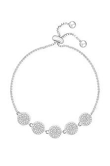 White Finish Zircon Bracelet In Sterling Silver