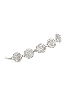 White Finish Zircon Bracelet In Sterling Silver