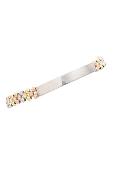 Two-Tone Finish Zircon Bracelet In Sterling Silver