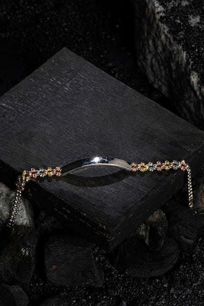 Two-Tone Finish Zircon Bracelet In Sterling Silver