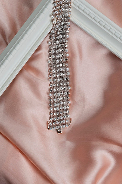 White Finish Zircon Bracelet In Sterling Silver