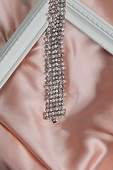 White Finish Zircon Bracelet In Sterling Silver