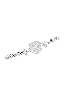 White Finish Zircon Bracelet In Sterling Silver