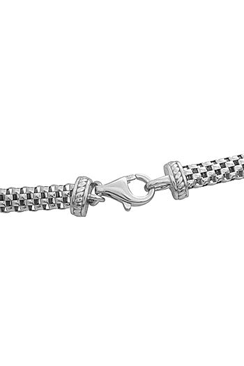 White Finish Zircon Bracelet In Sterling Silver