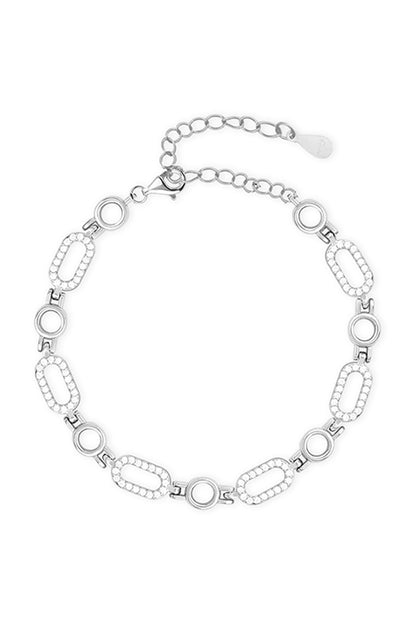 White Finish CZ Bracelet In Sterling Silver