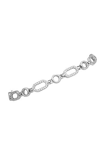 White Finish CZ Bracelet In Sterling Silver