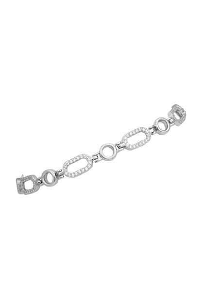 White Finish CZ Bracelet In Sterling Silver