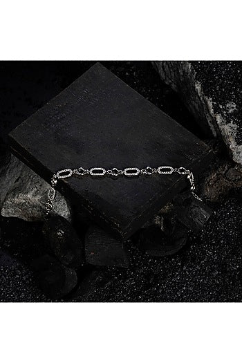 White Finish CZ Bracelet In Sterling Silver