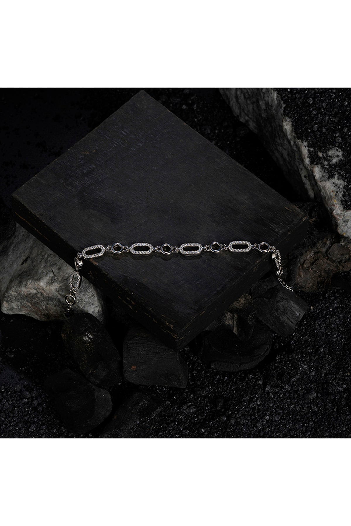 White Finish CZ Bracelet In Sterling Silver