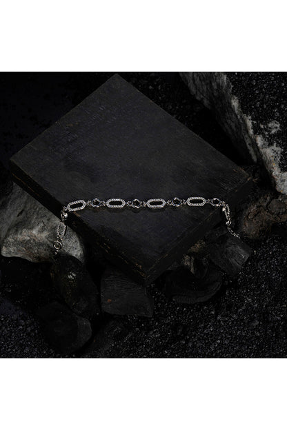 White Finish CZ Bracelet In Sterling Silver