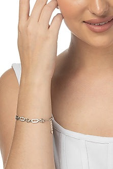 White Finish CZ Bracelet In Sterling Silver