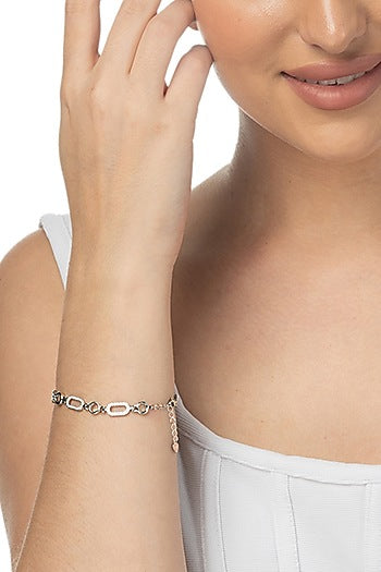 White Finish CZ Bracelet In Sterling Silver