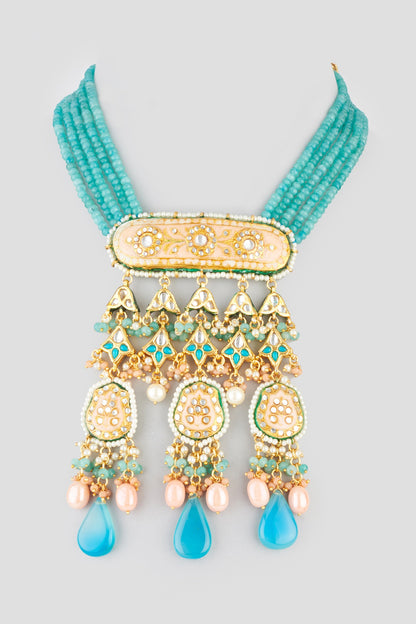 Gold Finish Meenakari Necklace