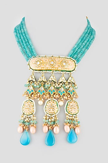 Gold Finish Meenakari Necklace