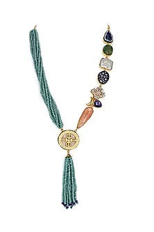 Two Tone Finish Crystal Beaded Necklace