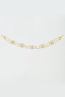 Gold Finish White Imitation Kundan Matha Patti