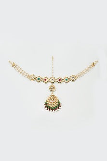 Gold Finish Multi-Colored Imitation Kundan Matha Patti