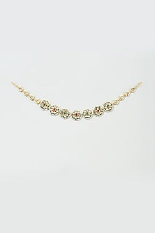 Gold Finish Red Imitation Kundan Matha Patti