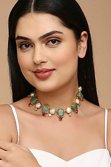 Gold Finish Freshwater Pearl Necklace