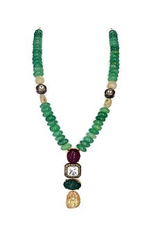 Two Tone Finish Semi-Precious Stone & Polki Necklace