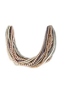 Gold Finish Shell Pearl Necklace