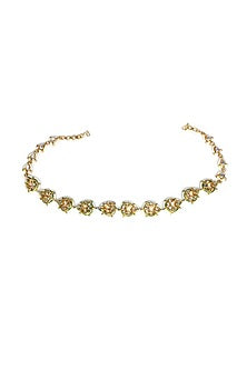 Gold Finish Kundan Polki & Pearl Mathapatti