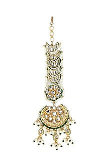 Gold Finish Kundan Polki Maangtikka