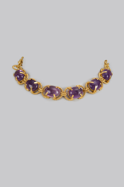 Gold Finish Semi-Precious Stone Necklace