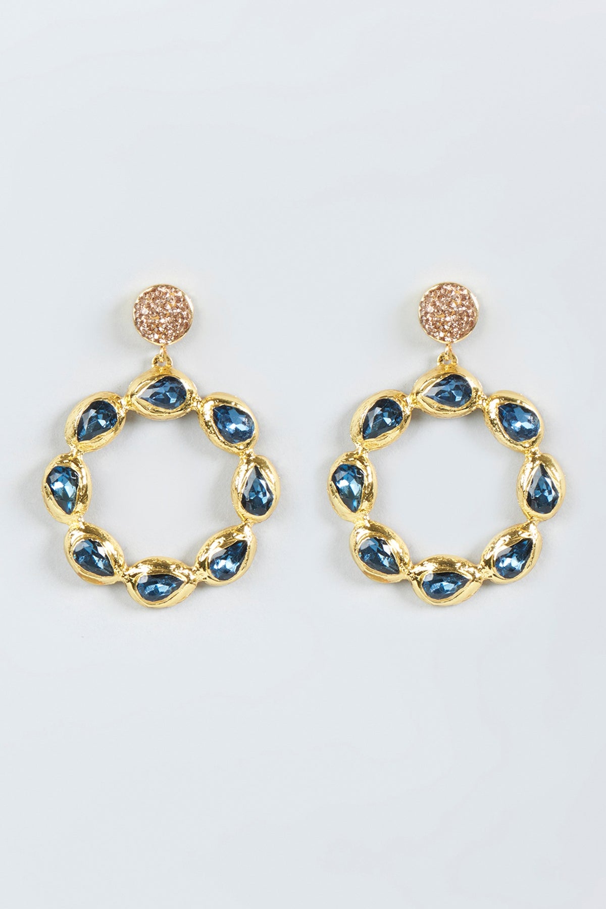 Gold Finish Swarovski Crystal Earrings